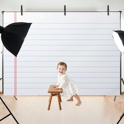 5x7ft Photography Backdrop Back to School Notebook Paper Round Top Kindergarten Birthday Party Photo Backdrop Photography Background for Photoshoot Portrait Video Party Photo Studio Prop Booth - color: Color4