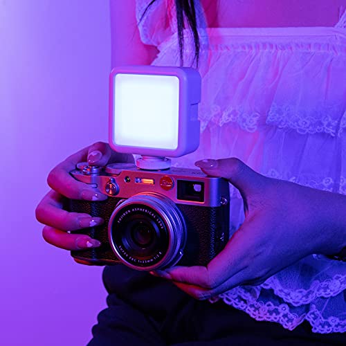 ULANZI VL49 RGB Video Lights White, LED Camera Light 360° Full Color Portable Photography Lighting w 3 Cold Shoe, 2000mAh Rechargeable CRI 95+ 2500-9000K Lamp Support Magnetic Attraction - color: White