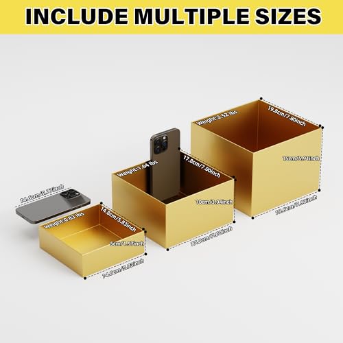 Metal Display Stands for Buffet Table - Black & White Cake Risers, Cupcake Stand for Wedding, Party, Catering Supplies, Elegant Food Risers for Displaywith 3Pcs Hollow Bottoms 6''x7''x8'', Sturdy & Modern (Gold, (6,7,8)''-1 set) - color: Gold