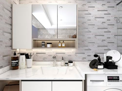 Yipscazo 2026 New Upgrade Peel and Stick Stone Metal Tile Backsplash, Stick on Tiles for Backsplash Kitchen, Bathroom, Fireplace (10 Sheets, Bright Carla White) - color: Bright Carla White