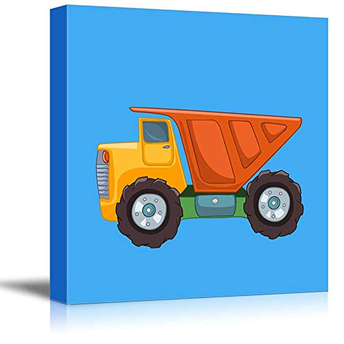 wall26 - Square Canvas Wall Art - Toy Truck - Kid's Room/Nursery Wall Art Vibrant Color & Ready to Hang - 12x12 inches - color: Artwork - 01, size: 12"L x 12"W