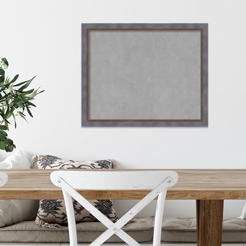 Amanti Art Blue Framed Magnetic Board 18x22 Small Vision Board for use with Magnets, 100% Metal Sheet to Display Items as Office Decor or for Home Organization in mudroom, Kitchen or Kids Room - color: Two Tone Blue Copper, size: 22"W x 18"H
