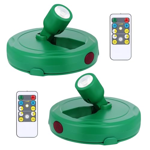 LED Spotlight Battery Powered, Wireless Picture Light, Accent Spot Light for Indoor Plant Tree, Display Puck Lights with Remote, Stick on Uplighting for Photo Painting Dartboard Wall Decor Artwork - color: Green