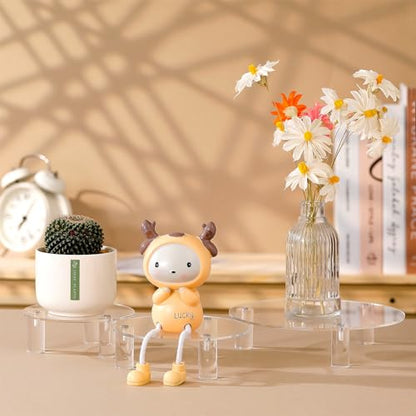 Lineshading 3 Pcs Round Acrylic Display Riser Clear Round Stands Clear Pedestal Riser Board for Cake Plant Dessert Jewelry Collectible Cupcake Figure Wedding Birthday Party Decor(5'', 6'', 8'') - size: 5'',6'',8''