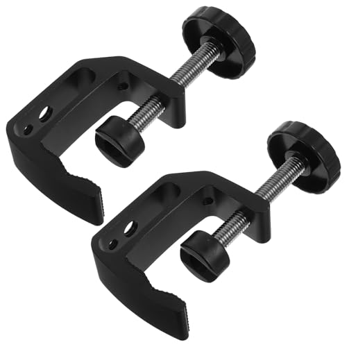 Lurrose 2pcs Aluminum C-clamps Heavy Duty Desktop Workholding Clamps for Woodworking Table Mounting, Small Size Universal Desk Clamp for Workshop and Photography Accessories