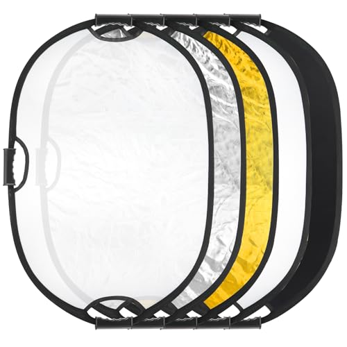 Fasmov 24"x36" Light Reflectors - 5-in-1 Collapsible Photography Reflector with Carrying Case for Photo Studio & Outdoor Use