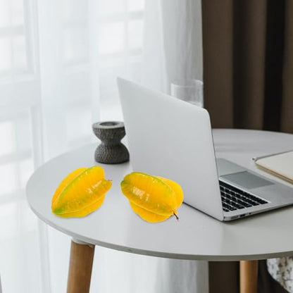 Simulated Starfruit Artificial Fruit Decoration 2pcs Plastic Fake Fruit Prop Photography Home Décor Model for Display and Window Styling