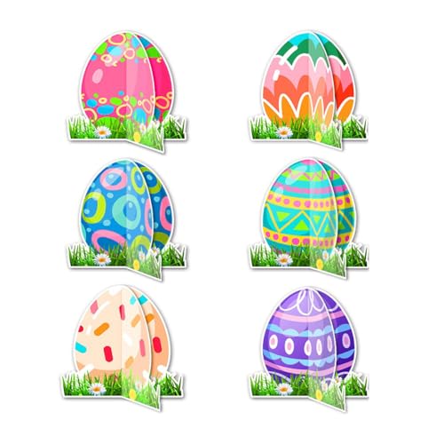 12 Pack Easter Bunny Egg Centerpieces - Happy Easter Table Decorations, Easter Day Birthday Anniversary Party Supplies, Premium Honeycomb Decor