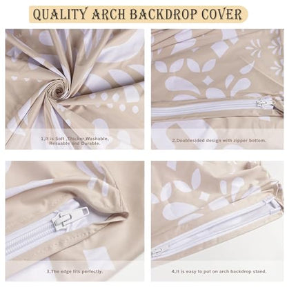 Sensfun Mexican Arch Backdrop Cover Baby Shower Photo Background Decor,2 Side Round Top Chiara Backdrop Arch Cover for Mexico Talavera Wedding Birthday Bridal Shower Fiesta Party Decorations 4x7.2ft - size: 4x7.2ft (122x220cm)