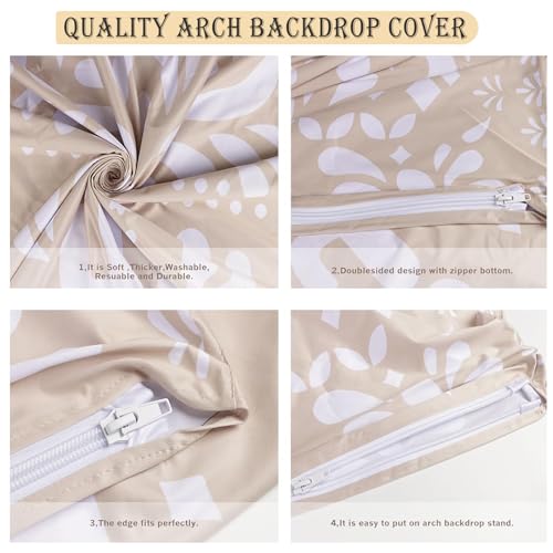 Sensfun Mexican Arch Backdrop Cover Wedding Baby Shower Photo Background Decor,2-Sided Round Top Chiara Backdrop Arch Covers for Mexican Talavera Birthday Bridal Shower Fiesta Party Decoration 3.3x6ft - size: 3.3x6ft (100x183cm)