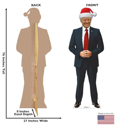 Cardboard People President Donald Trump in Santa Hat Life Size Cardboard Cutout Standup - color: President Donald Trump Santa Hat Standee