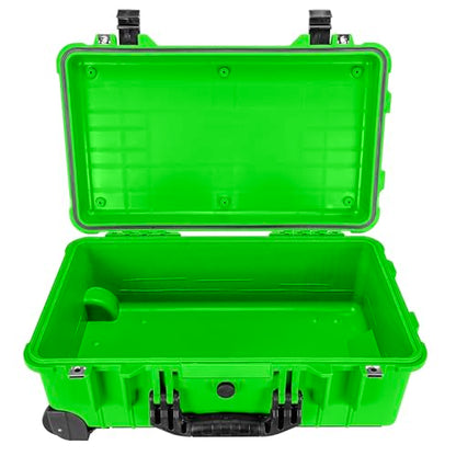 Eylar 22" Carry-On Travel Roller Gear, Camera, Drones, Tools, Equipment Hard Case Waterproof with Foam (Neon Green) - color: Neon Green
