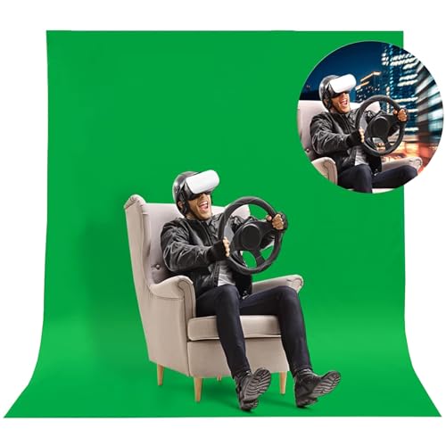CPLIRIS 10x12ft Green Screen Backdrop for Photography, Chromakey Background Fabric for Photoshoot, Zoom Meeting, Game Live Steaming - color: Green, size: 10x12ft