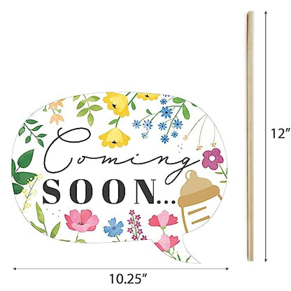 Big Dot of Happiness Wildflower Baby Shower Photo Booth Props Kit - Premium 20-Piece Set with Sticks, DIY Party Decorations, Professional Studio Quality - color: Wildflower