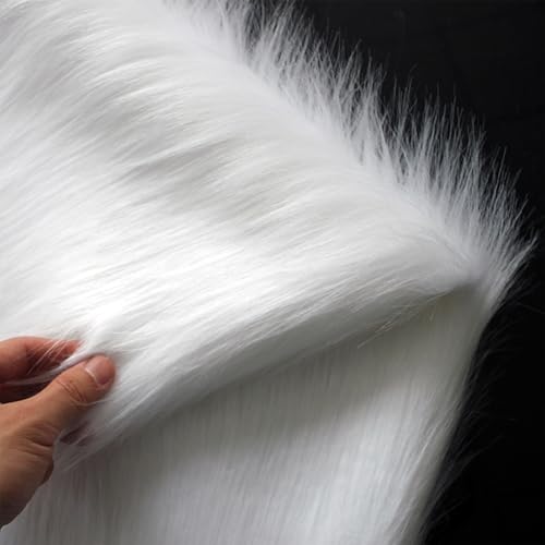 White Long Pile Faux Fur Faux Plush Muffler Scarf Dolls Jewelleries Displaying Backdrop Product Photo Backdrop, Great for Nail Art, Cushion Fluffy (White 0.5M) - color: White, size: 20''x65''