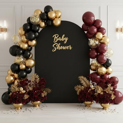 Double Sided 6.6FT Black Arch Backdrop Cover Spandex Fitted Stretchy Arch Covers for Wedding Birthday Party Bridal Baby Shower Ceremony - color: Black, size: 6.6FT