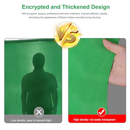PULUZ Green Screen Backdrop with 4 Fixing Clip, 9.9 x 6.6 Ft Photography Chroma Key Greenscreen Background for Streaming Zoom, Live Streaming, Photo Video Studio - size: 9.9 x 6.6 Ft