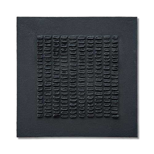 NANKAI Art Hand-Painted Black Thick Texture Abstract Art Contemporary Minimalist Canvas Oil Painting Home and Office Wall Decoration Art, 24x24 inches - color: Nkhb342