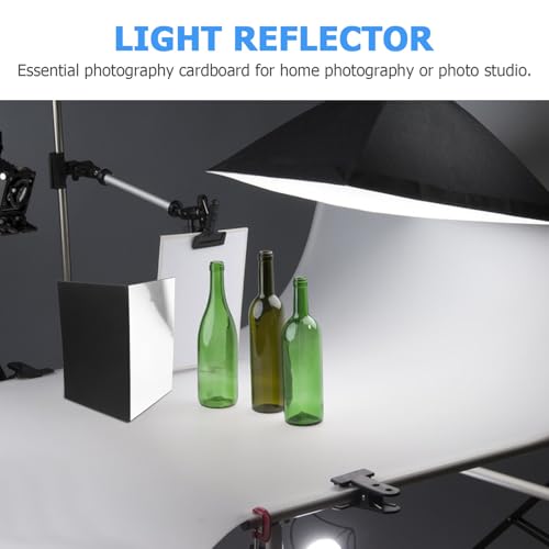 Mikikit Foldable A3 A4 Photography Reflector Board 2pcs Light Diffuser and Camera Lighting Reflector for Studio and Outdoor Photo Shoots with White and Black Surfaces