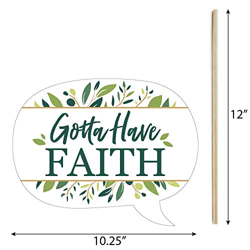 Big Dot of Happiness Funny Elegant Cross - Religious Party Photo Booth Props Kit - 10 Piece