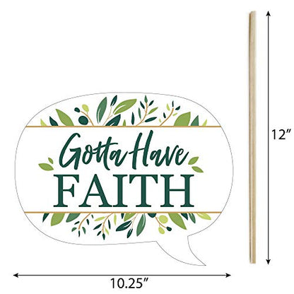 Big Dot of Happiness Funny Elegant Cross - Religious Party Photo Booth Props Kit - 10 Piece