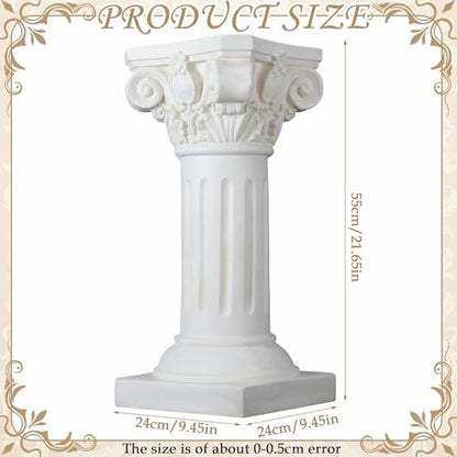 1 Pack 21.7 Inches Roman Column Pedestal Pillar Classical Wedding Greek Pillar for Indoor Outdoor Garden Birthday Party Decor or Display Pedestal Stand for Plants and Sculptures (Elegant) - style: Elegant