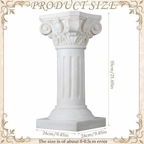 1 Pack 21.7 Inches Roman Column Pedestal Pillar Classical Wedding Greek Pillar for Indoor Outdoor Garden Birthday Party Decor or Display Pedestal Stand for Plants and Sculptures (Elegant) - style: Elegant