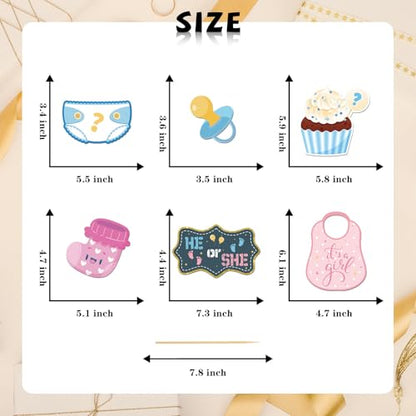 INNORU Boy or Girl Photo Booth Props, Baby Shower Photoshoot Gender Reveal Party Photography Props Favor He or She Centerpiece Sticks Decorations 35 PCS