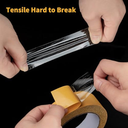 Ultra-Thin Clear Double Sided Tape Heavy Duty 1.58Inch X 66Feet Two Sides Strong Stick Mounting Adhesive Tape For Rug Fixed,DIY Crafts,Poster,Arts,Fixed Clothes,Paste Photo,Scrapbook,Gift Wrap - size: 1.58Inch x 66Feet