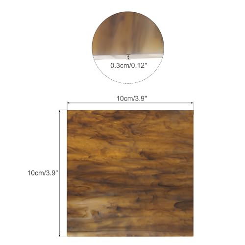 MECCANIXITY Stained Glass Sheet Mosaic Tile 3.9 Inch x 3.9 Inch Coffee Stained Glass Sheets for Crafts DIY, Art Project - color: Coffee