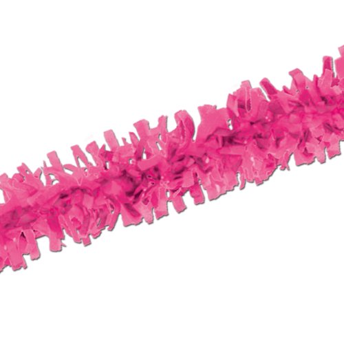 Beistle Cerise Pink Tissue Festooning Garland-1 Pc - color: Cerise