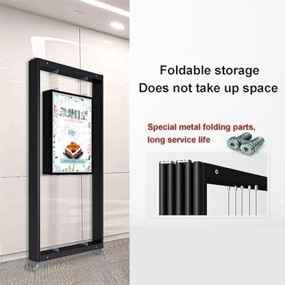 Movable Folding Display Rack,Versatile Autonomous Poster Display Stand for Art Exhibitions & Advertising, 100x250cm (39.4x98.4in), Ideal Artist Easel & Photo Showcase, 1pc - color: 1pcs, size: 100x250cm/39.4x98.4in