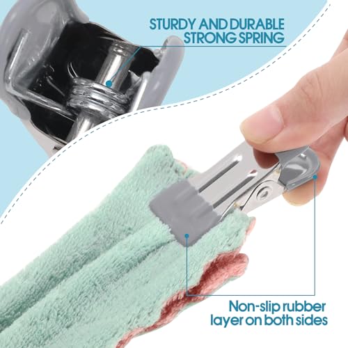 Clothes Pins Heavy Duty 30 Pack - 2.17 Inch Metal Chip Clips, Clothespins for Photo Drying Clothesline Laundry Sock, Bag Clips for Food Kitchen Stainless Steel with Rubber, Gray - color: Gray