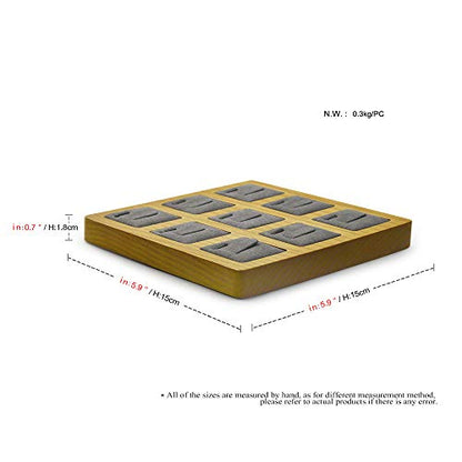 Jewelry Ring Display Tray Solid Wood Display Rings Stand Storage Jewelry Display Props Tray - color: Wsm02502
