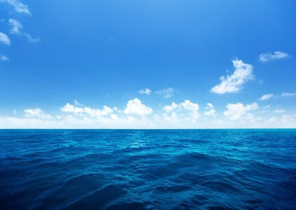Ocean Backdrop 5x3ft Sea Blue Water Natural Scenery Photography Background Baby Shower Wedding Birthday Party Decor Kids Girl Boy Photoshoot Props - size: 5X3FT