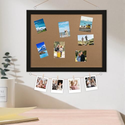 16" x 12" Prayer Board, Cork Board for Walls, Bulletin Board Picture Display Corkboards for Office, Pin Boards for Walls Compatible with Home, Office, Bedroom Decor (Black) - color: Black