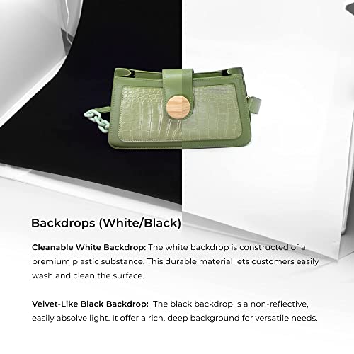 Foldio3 + Front Fill Lights | 25" Photo Light Box for Photography |65W Pro Lightbox with Front Fill Lighting (Halo Bar)|Dimmable Triple LED, Ani-Reflective Black Backdrop, Photo Studio By ORANGEMONKIE - size: Foldio3 + Extra Lights