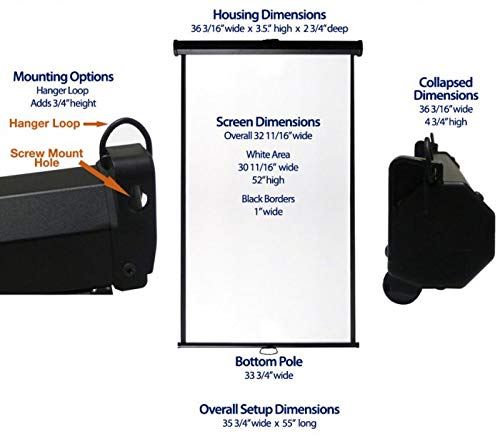 Retractable White Photo ID Backdrop for Passport Photos (Wall/Ceiling) - size: 30-11/16" W x 52" H