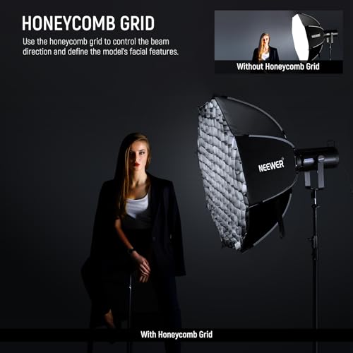 NEEWER 35.4'' Octagonal Softbox, Quick Release Parabolic Soft Box with Bowens Mount, Diffusers, Grid, Bag Compatible with Aputure 120d Compatible with Godox SL60w NEEWER Q4 AS600B CB300B Q300, NS92P - style: 35.4"/90cm Octagonal