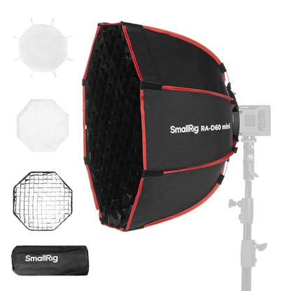 SmallRig RA-D60 Parabolic Softbox, 23.6" Quick Release Softbox with Carrying Bag, Compatible with SmallRig RC60 /RC100 Series COB Video Light for Photography Studio, Video Recording - size: 23.6 inches (Red)