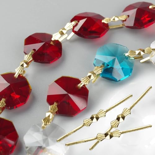 Dong Huang 300pcs Bow Tie Crystal Connectors, Chandelier Connectors Clips Pins, Lamp Part Chlips, Hook for Crystals Replacement, Fastening Parts