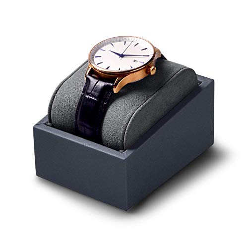 Oirlv Premium Leather Single Watch Display Stand Bracelet Wrist Watch Showcase Jewelry Display Holder(Grey) - color: Grey