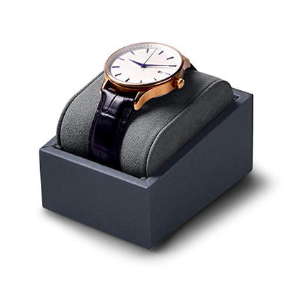 Oirlv Premium Leather Single Watch Display Stand Bracelet Wrist Watch Showcase Jewelry Display Holder(Grey) - color: Grey