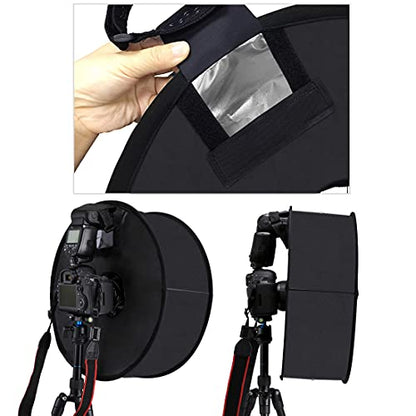 PULUZ Round Flash Softbox Diffuser 18inches / 45cm Portable Ring Flash Diffuser Soft Box for Speedlight Macro Portrait Shooting Photography Studio Light Modifier - size: 18"/45cm