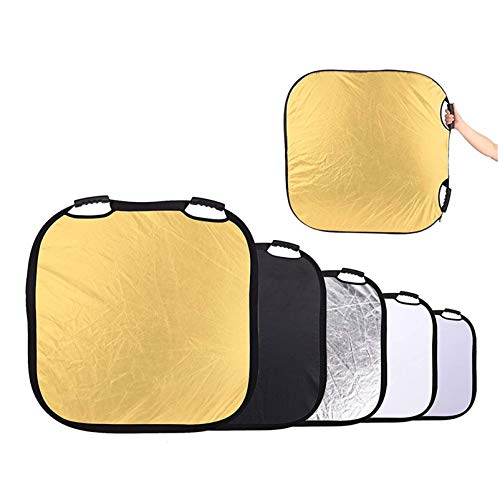 Selens 32 Inch Photography Reflector with Handle, 5 in 1 Collapsible Square Reflectors for Photo Studio Video Outdoor Accessories - size: 32 Inch Square Reflector