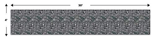 Beistle Brick Stone Wall Backdrops, 4’ x 30’, 2 Pack – Medieval Party Decorations, Medieval Decor Background, Photo Backdrop, Easy to Adhere Wall Covering, Stone Backdrop, Halloween Party Decorations - style: Stone Wall - 2 Piece