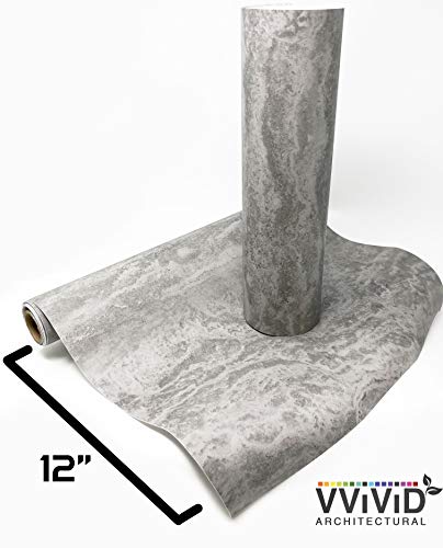 VViViD Grey Concrete Textured Finish Vinyl Sheet Film (48" x 6.5ft) - size: 48" x 6.5ft