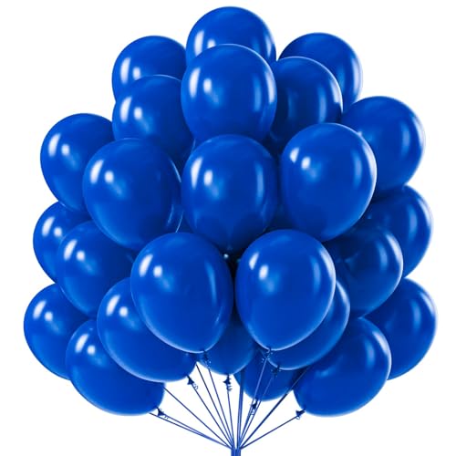 PartyWoo Royal Blue Balloons 100pcs 12 Inch Dark Blue Latex Helium Balloons for Birthday Gender Reveal Wedding Anniversary Baby Shower Graduation Under The Sea Beach Dog Party Decorations Blue-Y59 - color: Blue-y59, size: 12 inch