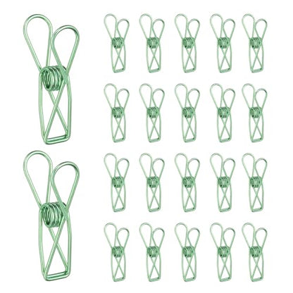 PATIKIL 50Pcs Paper Office Binder Clips, 1.26" Small Metal Wire Hollow Out Paper Clamps Long Tail Binder Clips for Photo Clothes Hanging Office Home Kitchen Food Package, Green - color: Green