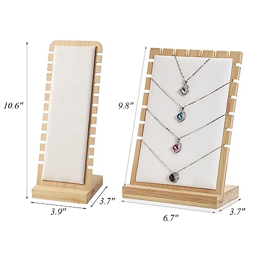 Necklace Display Stands for Selling Necklace Holder Necklace Display Storage Jewelry Display Storage Set 3PCS (Beige) - color: Beige